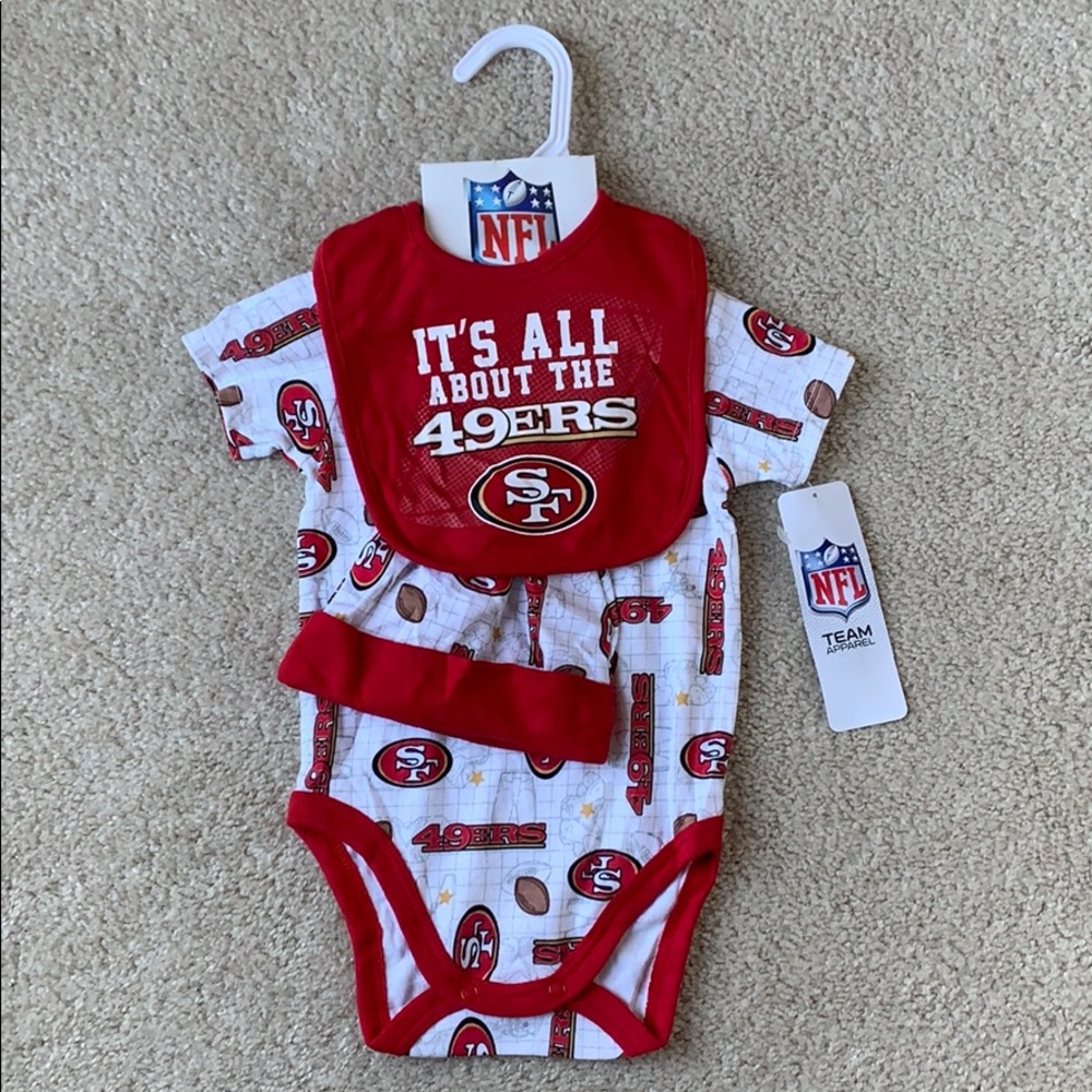 NFL - 49ers baby onesie + bib + cap
